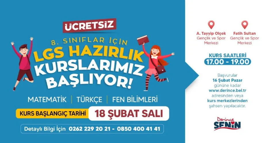 Derince Belediyesi'nden LGS Hazırlık Desteği 